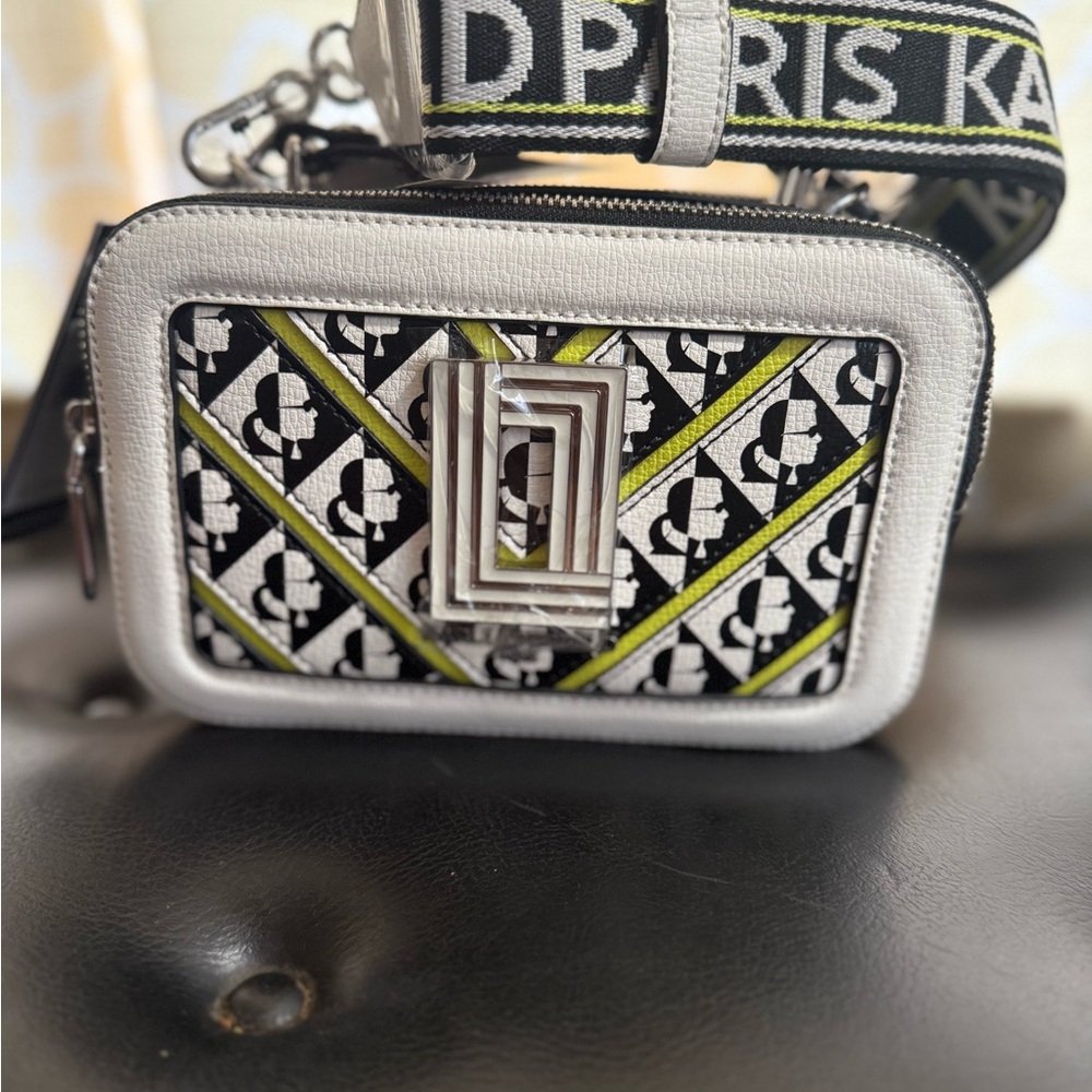 Karl Lagerfeld Black and White Crossbody Bag